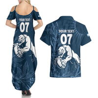 Argentina Rugby Los Pumas Custom Couples Matching Summer Maxi Dress and Hawaiian Shirt Laurel Wreath Inspired - Wonder Print Shop