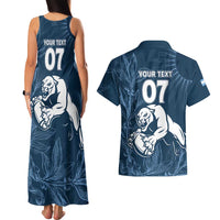 Argentina Rugby Los Pumas Custom Couples Matching Tank Maxi Dress and Hawaiian Shirt Laurel Wreath Inspired - Wonder Print Shop