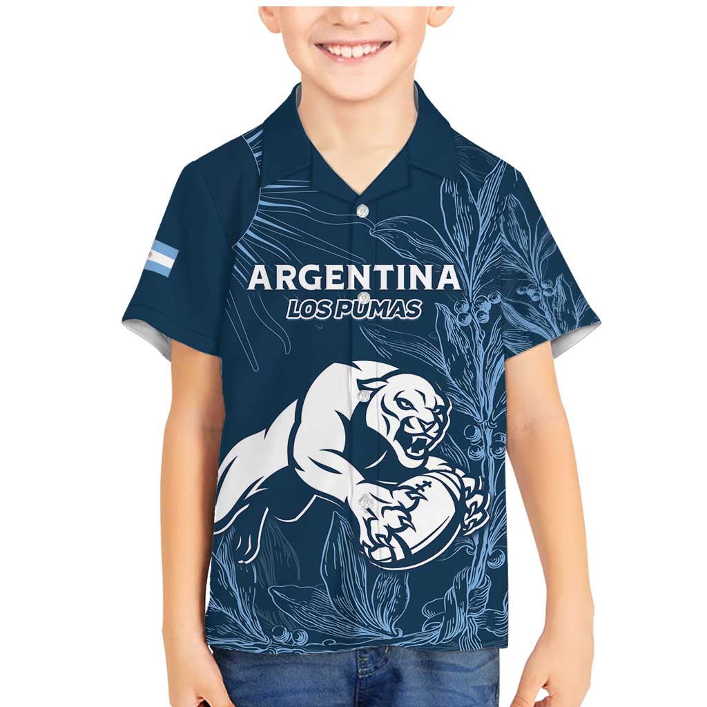 Argentina Rugby Los Pumas Custom Family Matching Mermaid Dress and Hawaiian Shirt Laurel Wreath Inspired - Wonder Print Shop