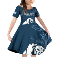 Argentina Rugby Los Pumas Custom Family Matching Off Shoulder Short Dress and Hawaiian Shirt Laurel Wreath Inspired - Wonder Print Shop