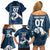Argentina Rugby Los Pumas Custom Family Matching Off Shoulder Short Dress and Hawaiian Shirt Laurel Wreath Inspired - Wonder Print Shop