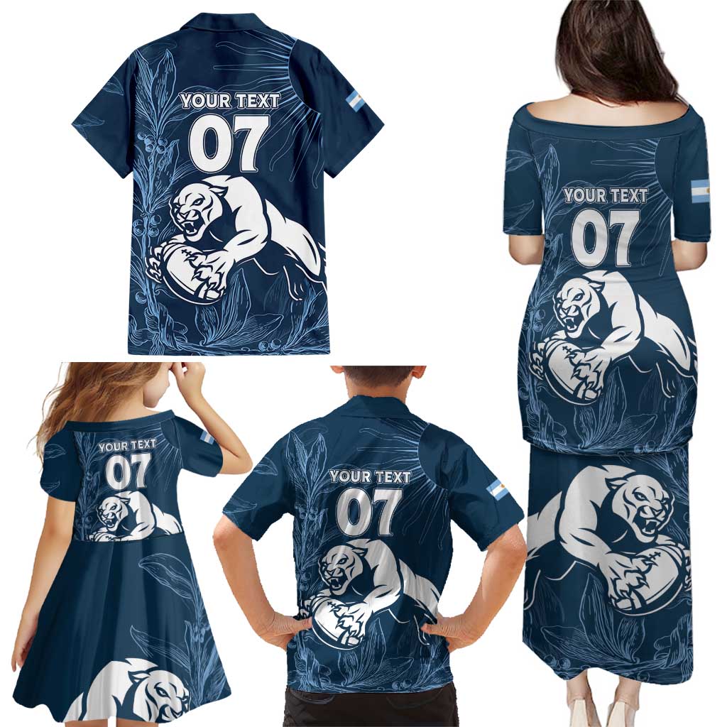 Argentina Rugby Los Pumas Custom Family Matching Puletasi and Hawaiian Shirt Laurel Wreath Inspired - Wonder Print Shop