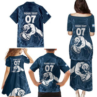 Argentina Rugby Los Pumas Custom Family Matching Puletasi and Hawaiian Shirt Laurel Wreath Inspired - Wonder Print Shop