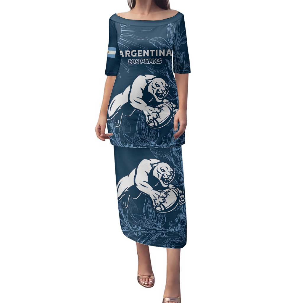 Argentina Rugby Los Pumas Custom Family Matching Puletasi and Hawaiian Shirt Laurel Wreath Inspired - Wonder Print Shop