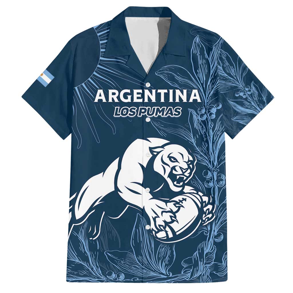Argentina Rugby Los Pumas Custom Family Matching Short Sleeve Bodycon Dress and Hawaiian Shirt Laurel Wreath Inspired - Wonder Print Shop