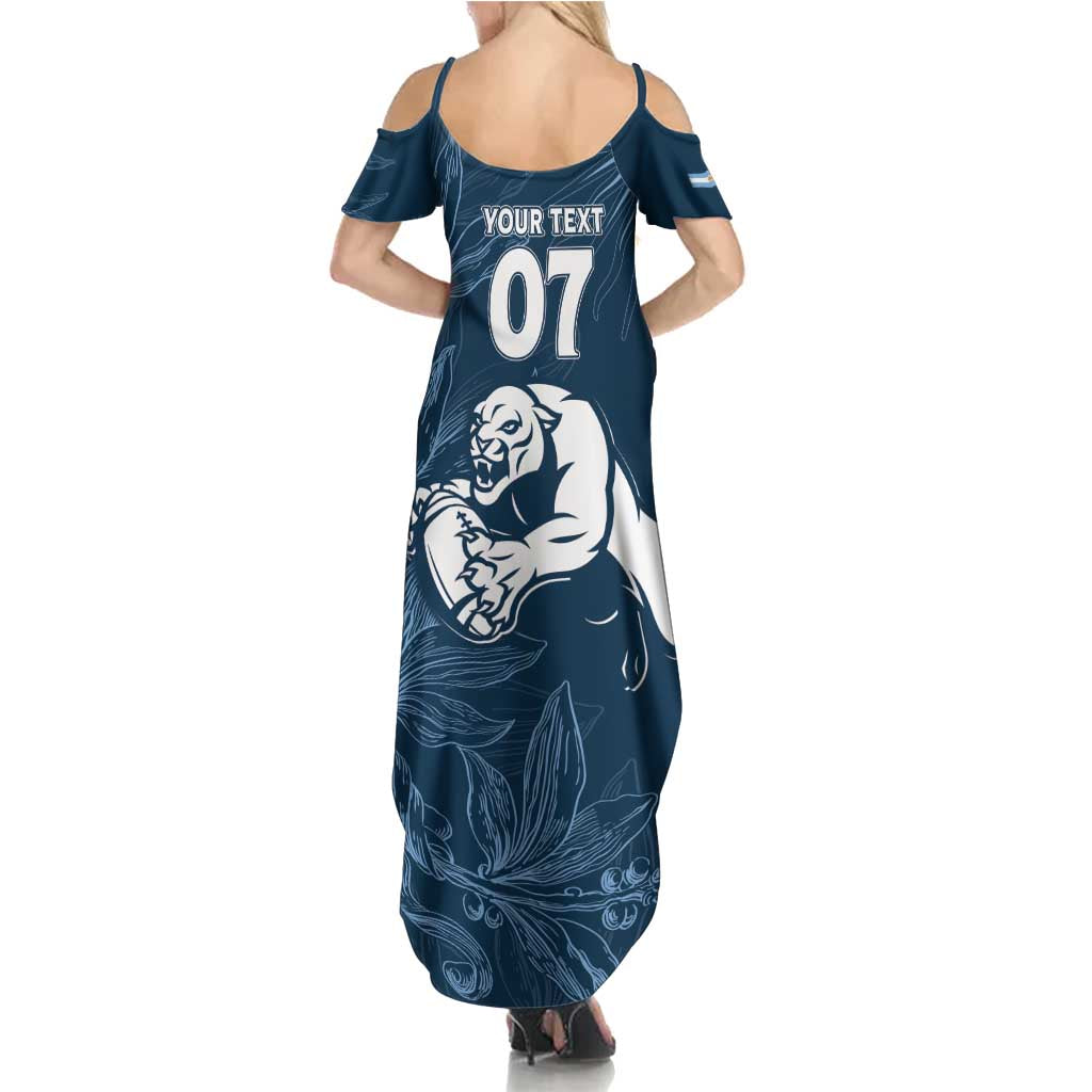 Argentina Rugby Los Pumas Custom Family Matching Summer Maxi Dress and Hawaiian Shirt Laurel Wreath Inspired - Wonder Print Shop