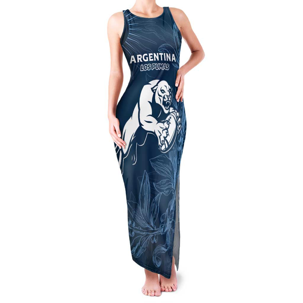 Argentina Rugby Los Pumas Custom Family Matching Tank Maxi Dress and Hawaiian Shirt Laurel Wreath Inspired - Wonder Print Shop