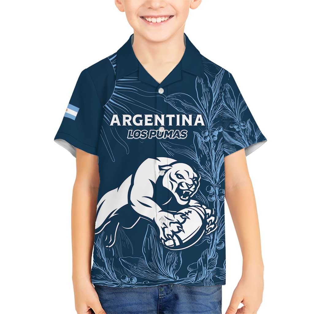 Argentina Rugby Los Pumas Custom Family Matching Tank Maxi Dress and Hawaiian Shirt Laurel Wreath Inspired - Wonder Print Shop