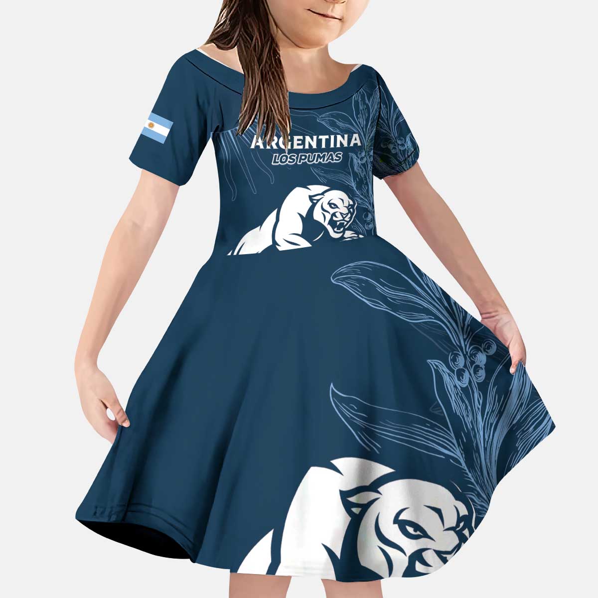 Argentina Rugby Los Pumas Custom Kid Short Sleeve Dress Laurel Wreath Inspired - Wonder Print Shop
