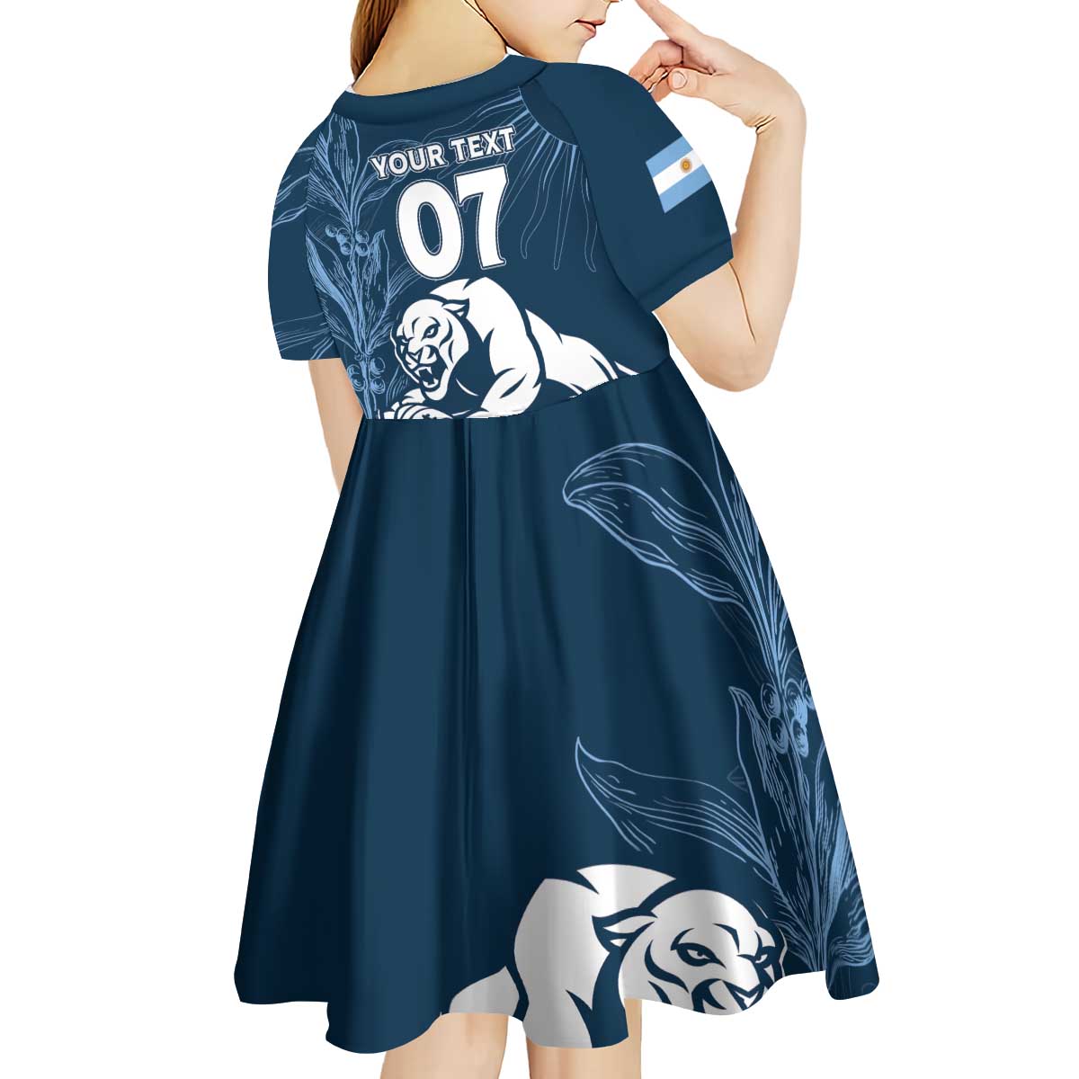 Argentina Rugby Los Pumas Custom Kid Short Sleeve Dress Laurel Wreath Inspired - Wonder Print Shop