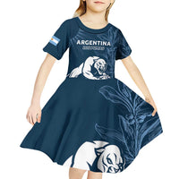 Argentina Rugby Los Pumas Custom Kid Short Sleeve Dress Laurel Wreath Inspired - Wonder Print Shop