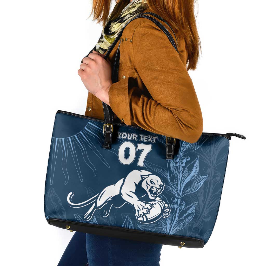Argentina Rugby Los Pumas Custom Leather Tote Bag Laurel Wreath Inspired - Wonder Print Shop