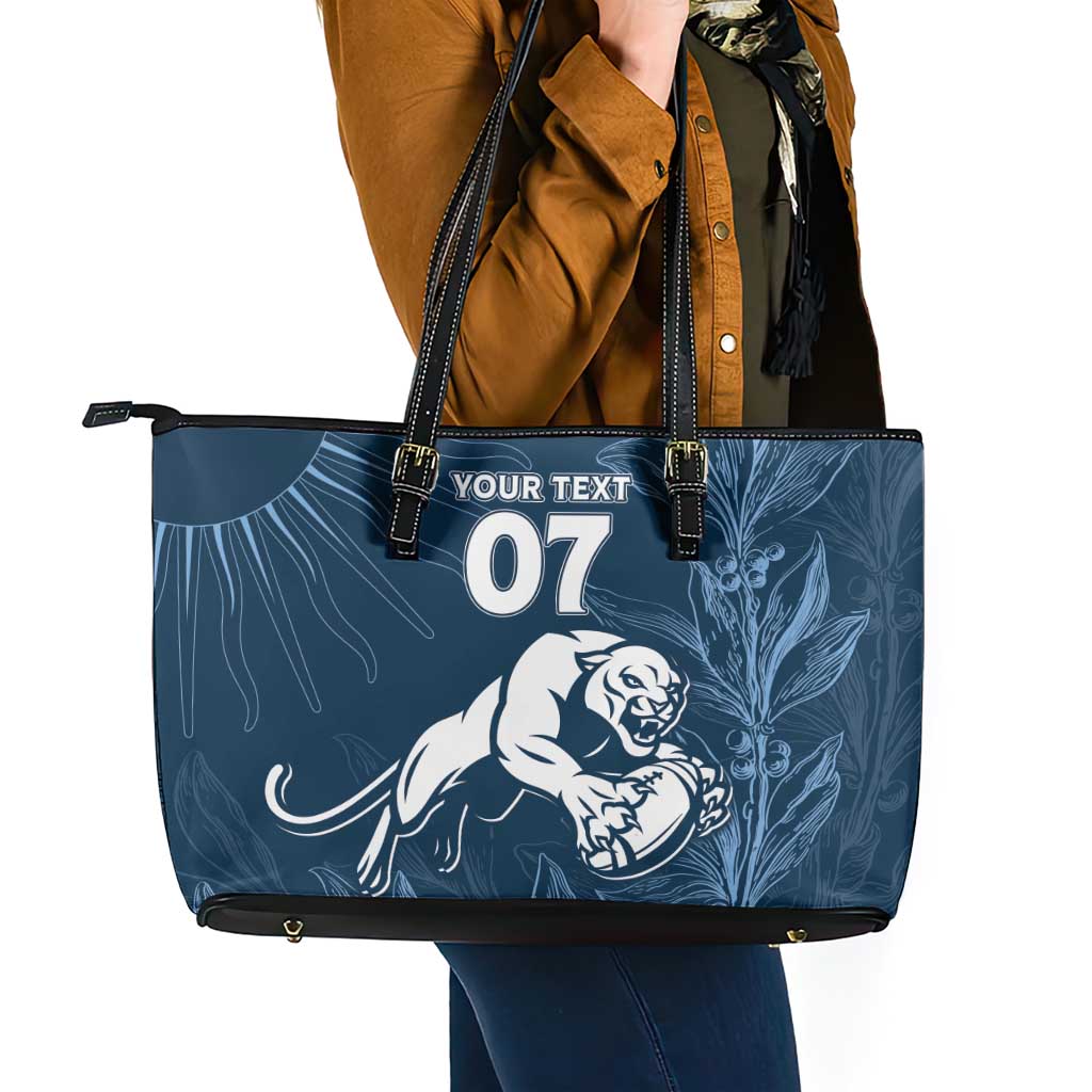Argentina Rugby Los Pumas Custom Leather Tote Bag Laurel Wreath Inspired - Wonder Print Shop