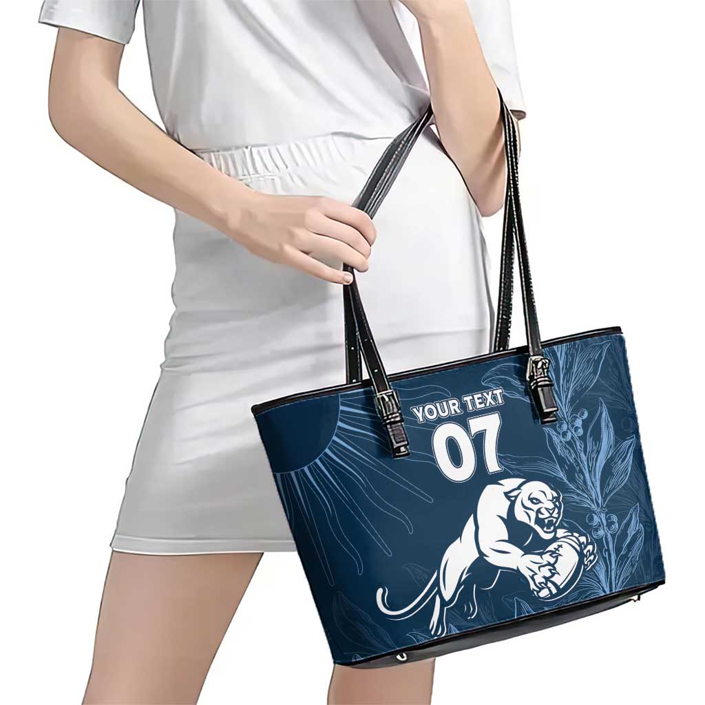 Argentina Rugby Los Pumas Custom Leather Tote Bag Laurel Wreath Inspired - Wonder Print Shop