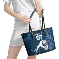 Argentina Rugby Los Pumas Custom Leather Tote Bag Laurel Wreath Inspired - Wonder Print Shop