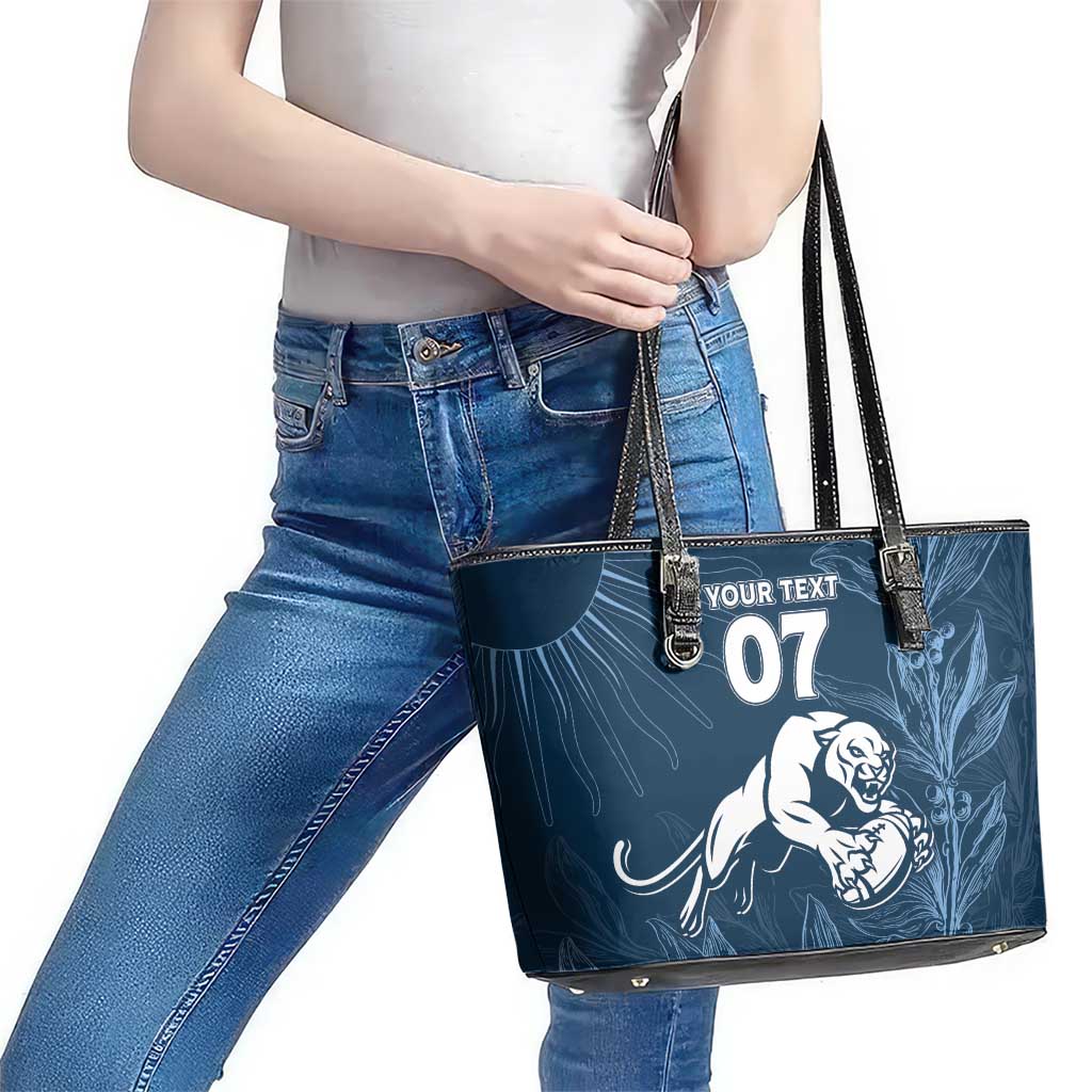 Argentina Rugby Los Pumas Custom Leather Tote Bag Laurel Wreath Inspired - Wonder Print Shop