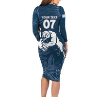 Argentina Rugby Los Pumas Custom Long Sleeve Bodycon Dress Laurel Wreath Inspired - Wonder Print Shop