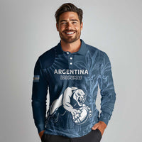 Argentina Rugby Los Pumas Custom Long Sleeve Polo Shirt Laurel Wreath Inspired - Wonder Print Shop