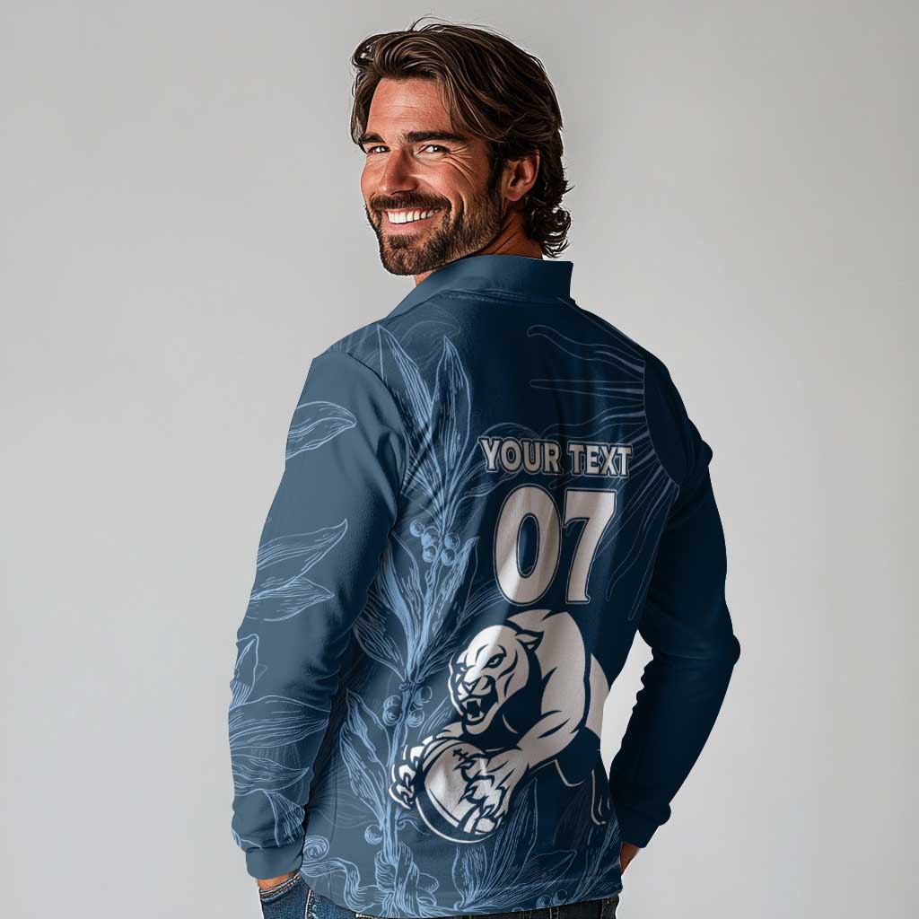 Argentina Rugby Los Pumas Custom Long Sleeve Polo Shirt Laurel Wreath Inspired - Wonder Print Shop