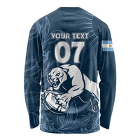 Argentina Rugby Los Pumas Custom Long Sleeve Shirt Laurel Wreath Inspired - Wonder Print Shop