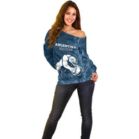 Argentina Rugby Los Pumas Custom Off Shoulder Sweater Laurel Wreath Inspired - Wonder Print Shop