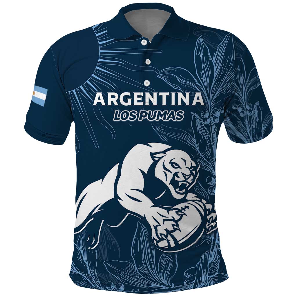 Argentina Rugby Los Pumas Custom Polo Shirt Laurel Wreath Inspired - Wonder Print Shop