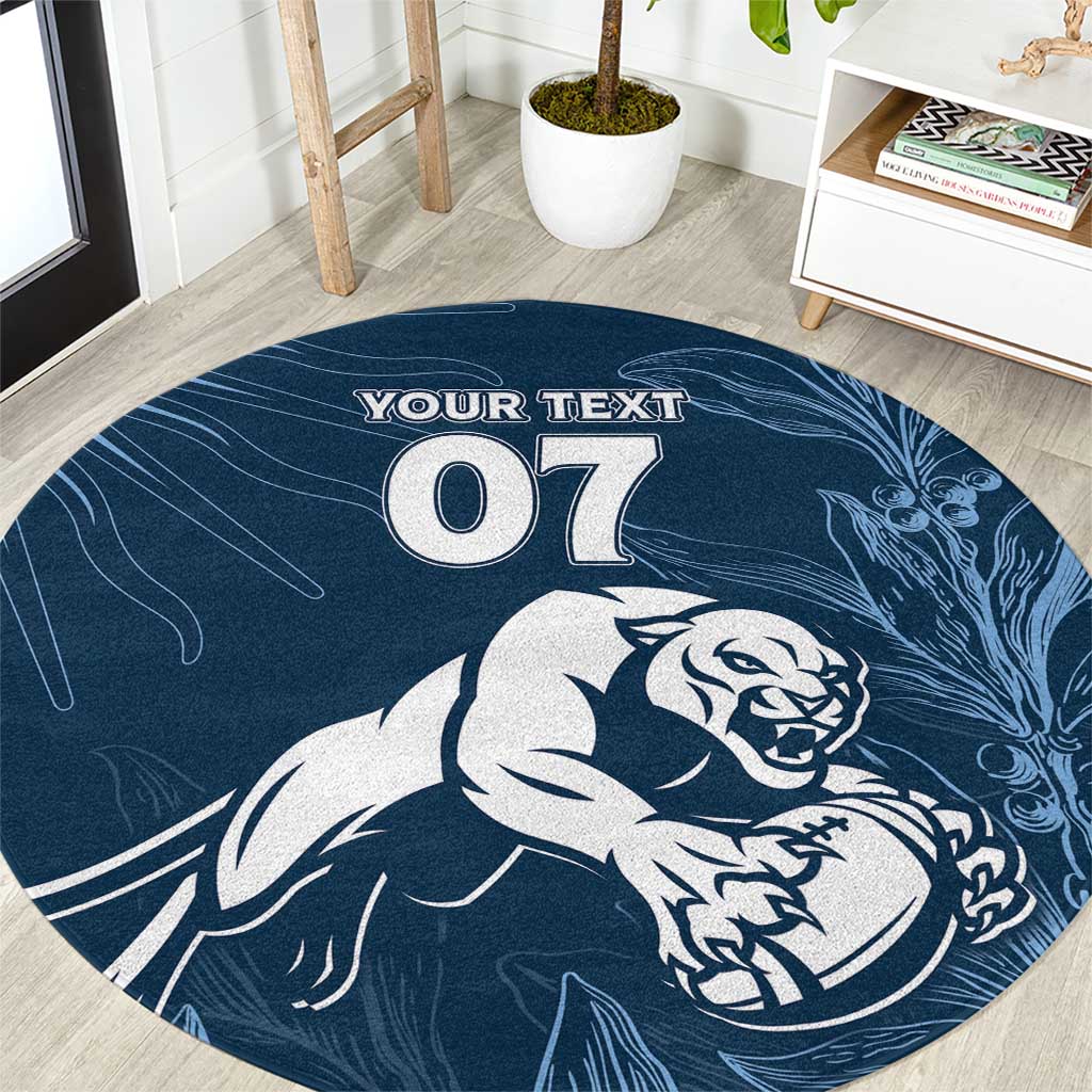 Argentina Rugby Los Pumas Custom Round Carpet Laurel Wreath Inspired - Wonder Print Shop