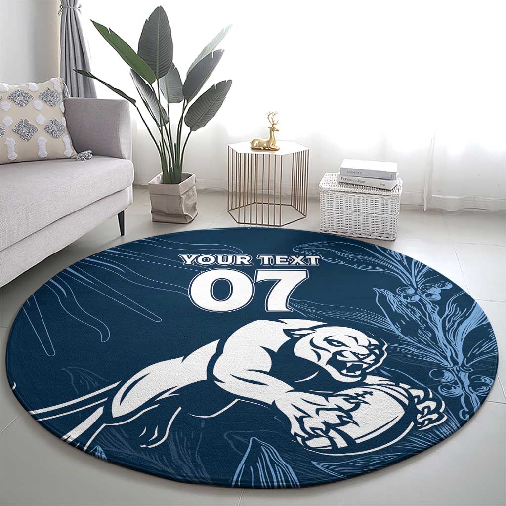 Argentina Rugby Los Pumas Custom Round Carpet Laurel Wreath Inspired - Wonder Print Shop