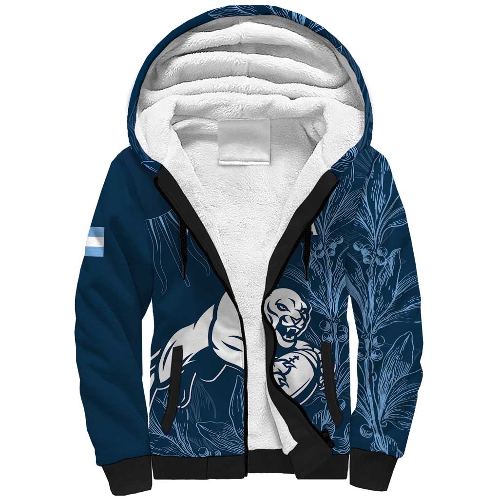 Argentina Rugby Los Pumas Custom Sherpa Hoodie Laurel Wreath Inspired - Wonder Print Shop