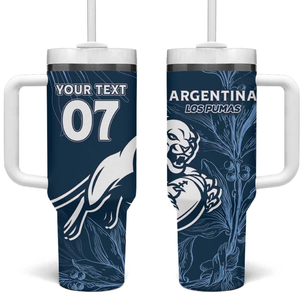 Argentina Rugby Los Pumas Custom Tumbler With Handle Laurel Wreath Inspired - Wonder Print Shop