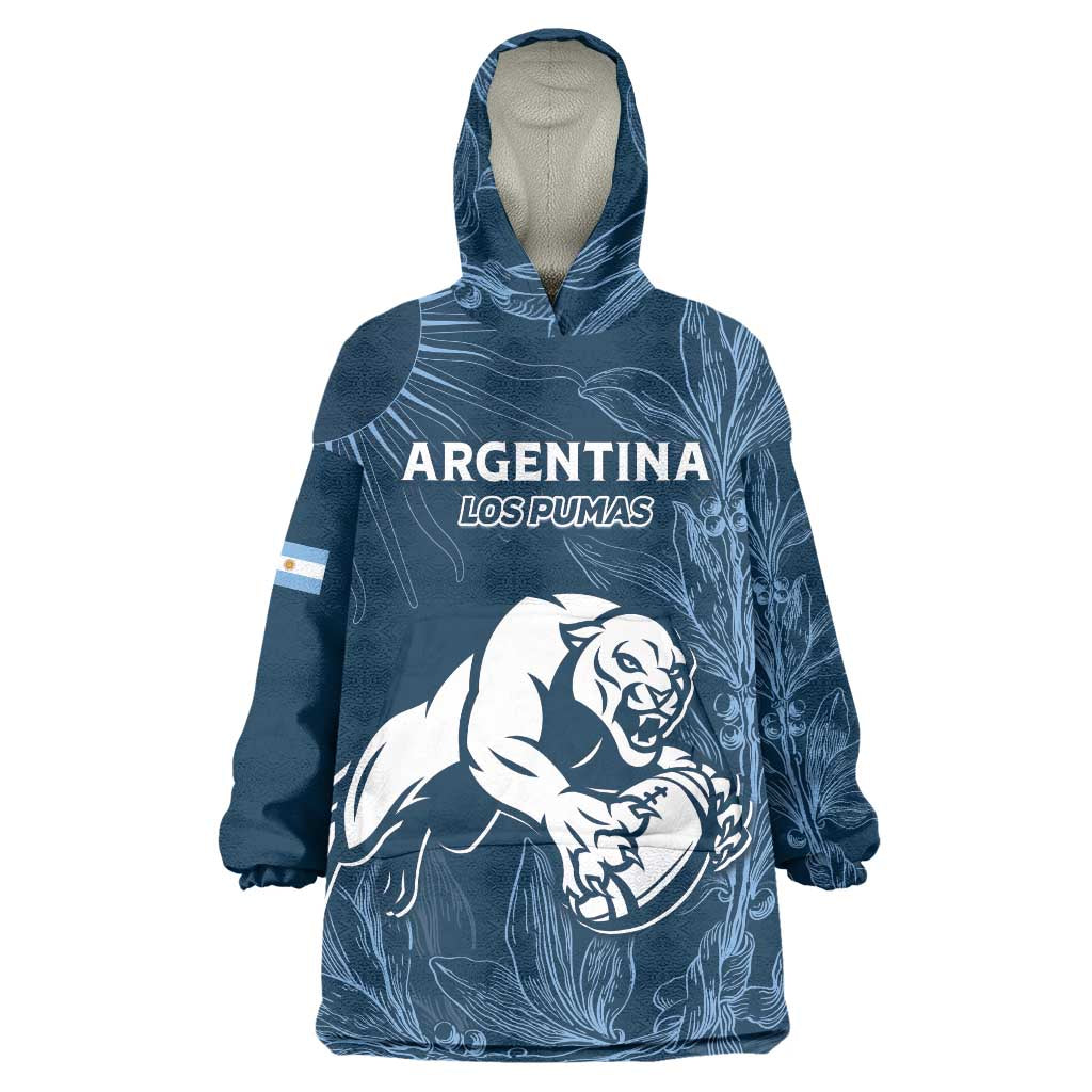 Argentina Rugby Los Pumas Custom Wearable Blanket Hoodie Laurel Wreath Inspired - Wonder Print Shop