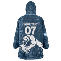 Argentina Rugby Los Pumas Custom Wearable Blanket Hoodie Laurel Wreath Inspired - Wonder Print Shop