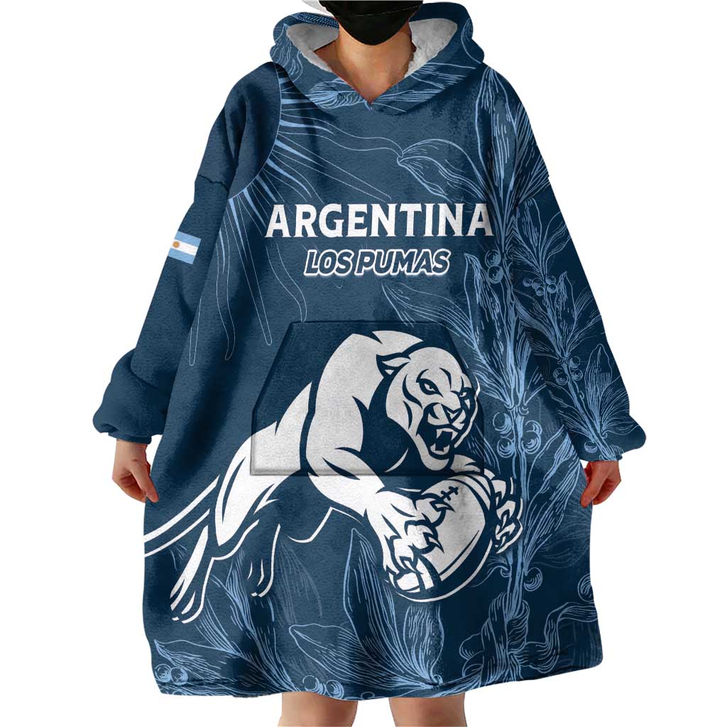Argentina Rugby Los Pumas Custom Wearable Blanket Hoodie Laurel Wreath Inspired - Wonder Print Shop