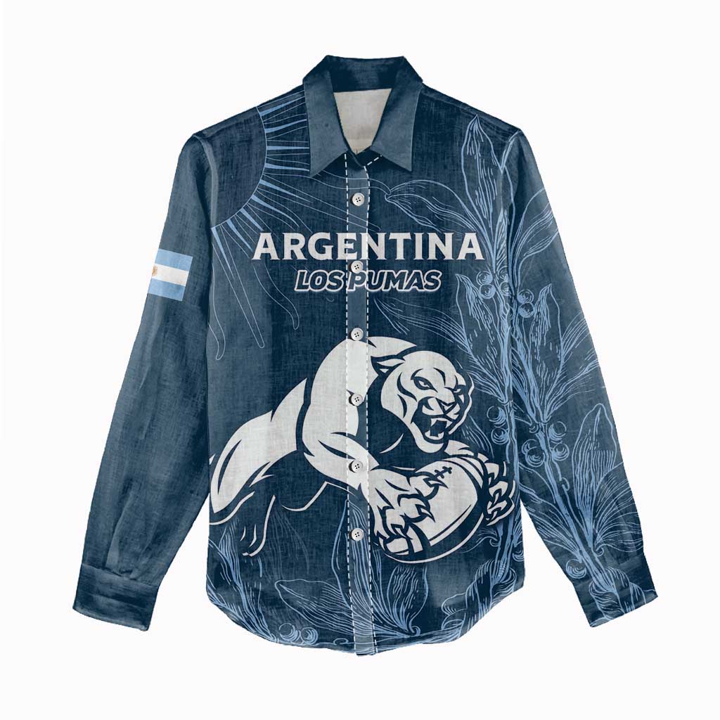 Argentina Rugby Los Pumas Custom Women Casual Shirt Laurel Wreath Inspired - Wonder Print Shop