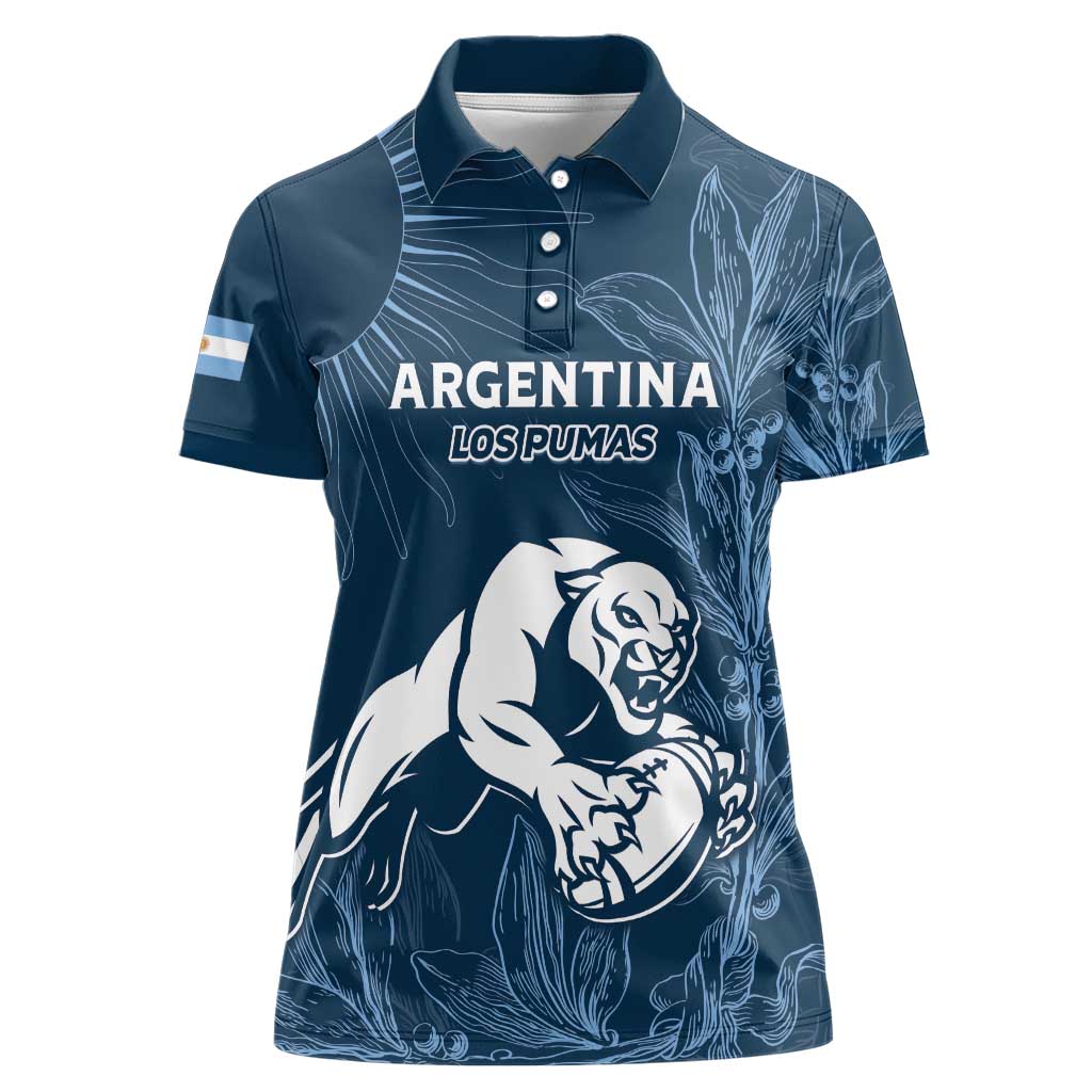 Argentina Rugby Los Pumas Custom Women Polo Shirt Laurel Wreath Inspired - Wonder Print Shop