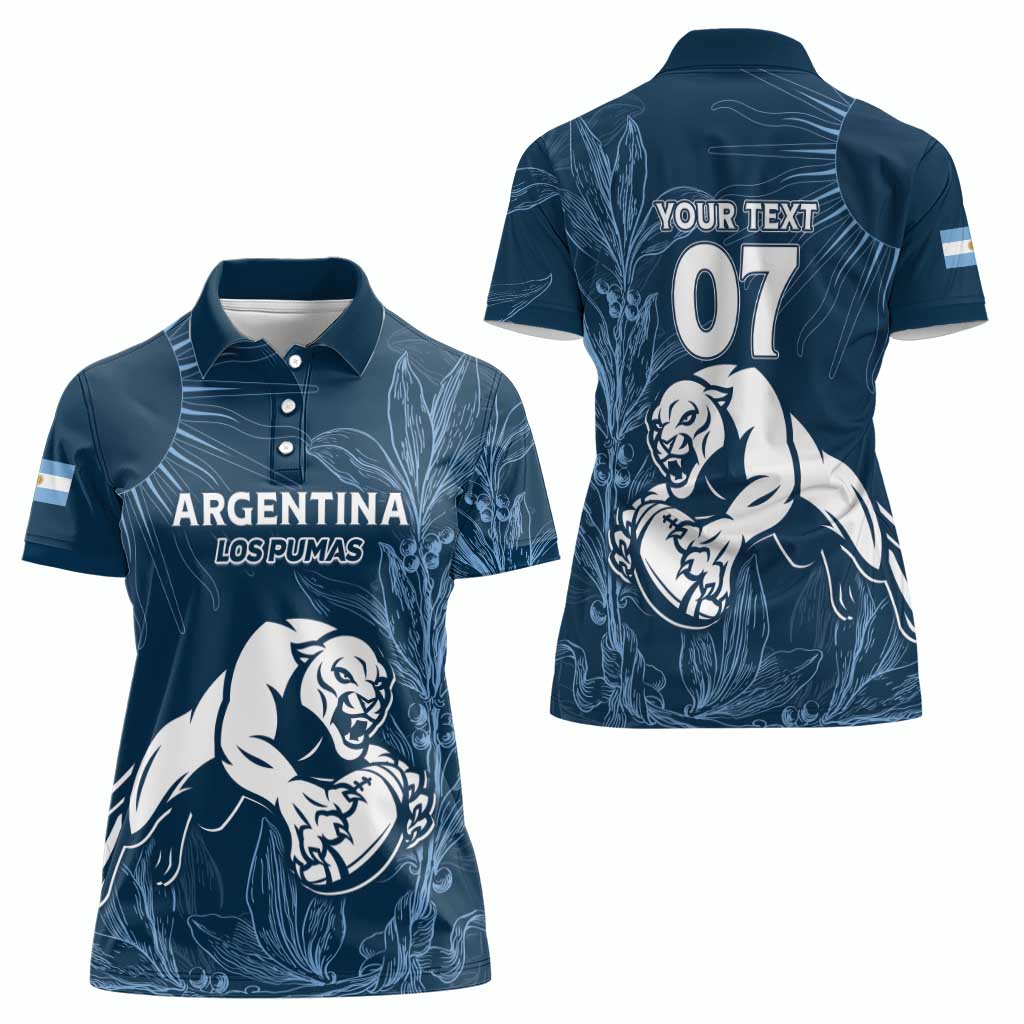 Argentina Rugby Los Pumas Custom Women Polo Shirt Laurel Wreath Inspired - Wonder Print Shop