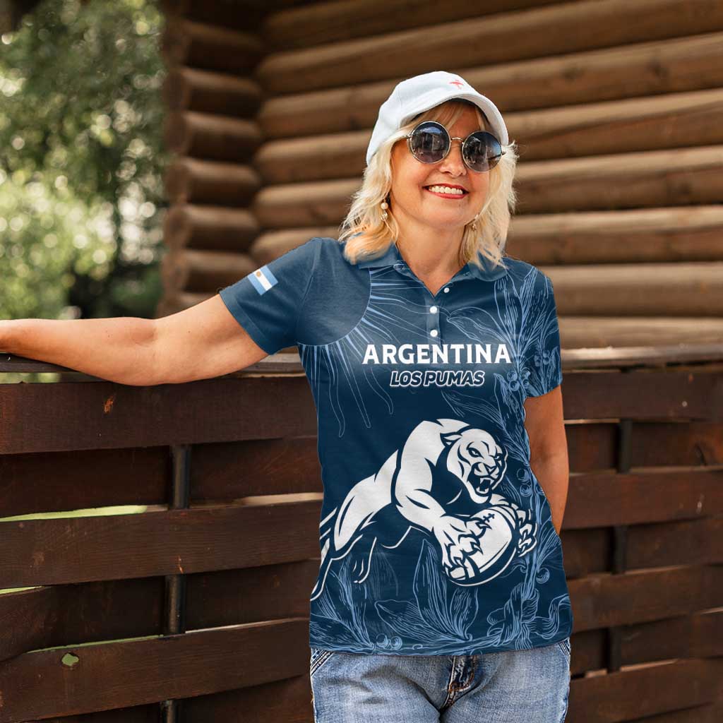 Argentina Rugby Los Pumas Custom Women Polo Shirt Laurel Wreath Inspired - Wonder Print Shop