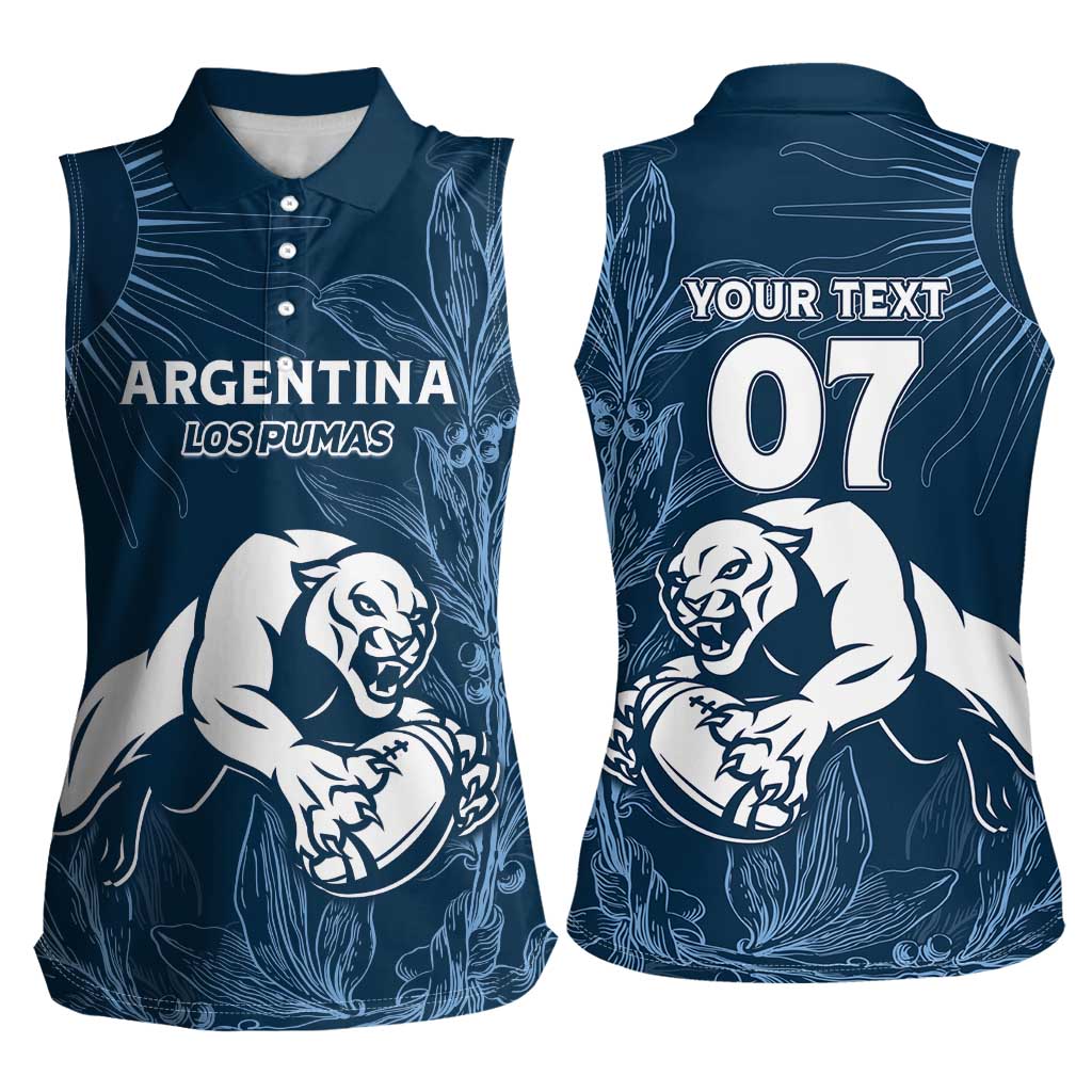 Argentina Rugby Los Pumas Custom Women Sleeveless Polo Shirt Laurel Wreath Inspired - Wonder Print Shop