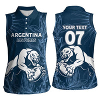 Argentina Rugby Los Pumas Custom Women Sleeveless Polo Shirt Laurel Wreath Inspired - Wonder Print Shop