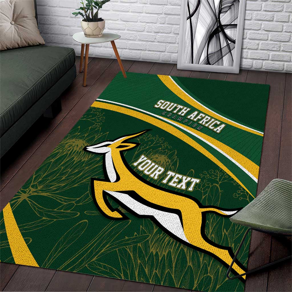 South Africa Rugby Personalized Bokke Area Rug Springboks - Stronger Together - Wonder Print Shop