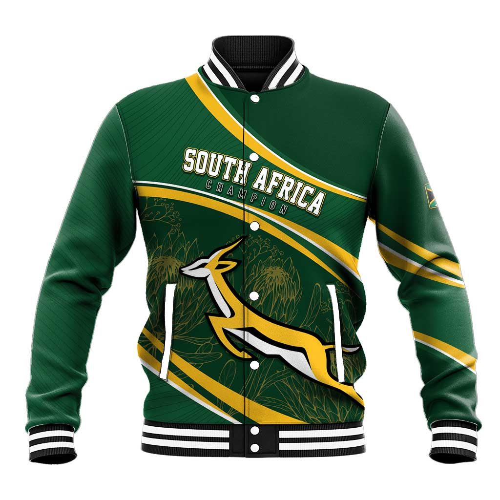 South Africa Rugby Personalized Bokke Baseball Jacket Springboks - Stronger Together - Wonder Print Shop