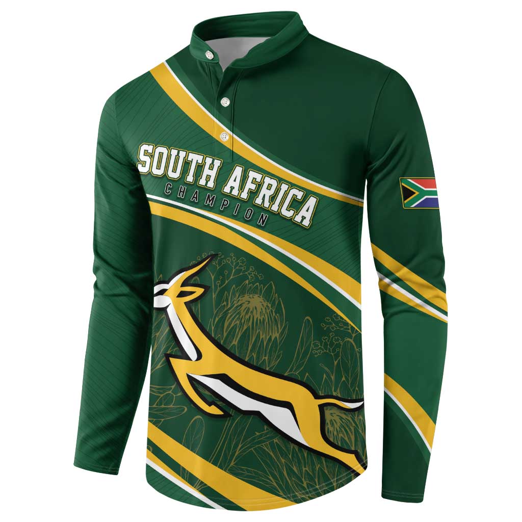 South Africa Rugby Personalized Bokke Button Sweatshirt Springboks - Stronger Together - Wonder Print Shop