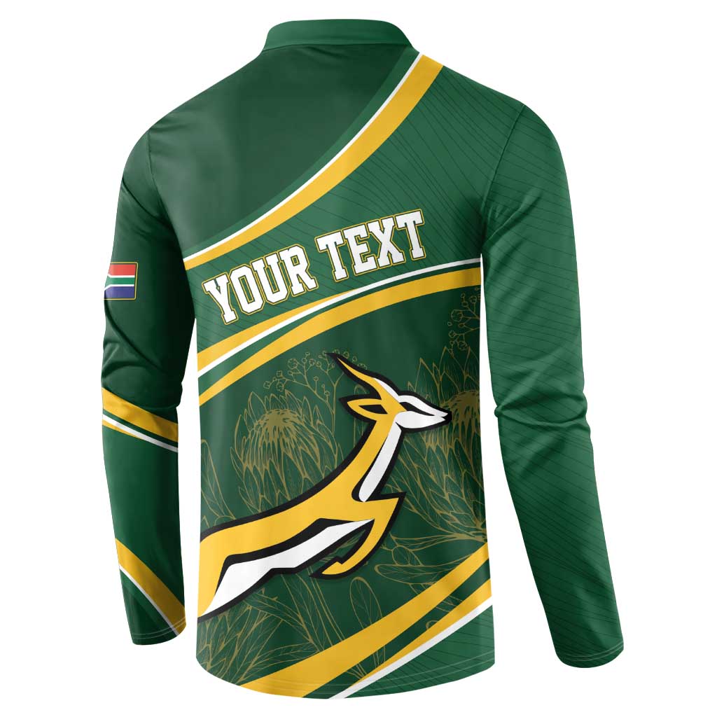 South Africa Rugby Personalized Bokke Button Sweatshirt Springboks - Stronger Together - Wonder Print Shop