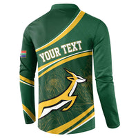 South Africa Rugby Personalized Bokke Button Sweatshirt Springboks - Stronger Together - Wonder Print Shop