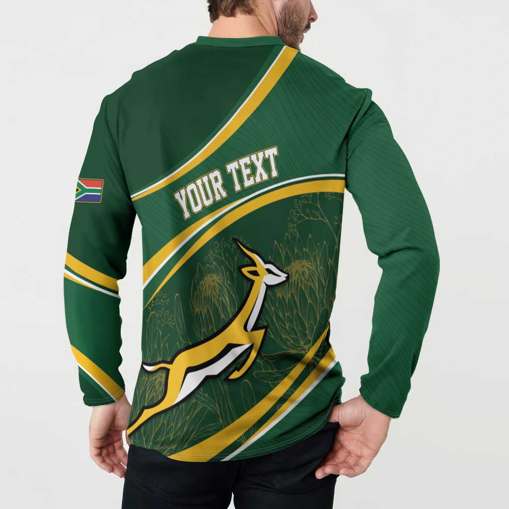 South Africa Rugby Personalized Bokke Button Sweatshirt Springboks - Stronger Together - Wonder Print Shop