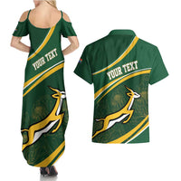 South Africa Rugby Personalized Bokke Couples Matching Summer Maxi Dress and Hawaiian Shirt Springboks - Stronger Together - Wonder Print Shop