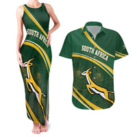 South Africa Rugby Personalized Bokke Couples Matching Tank Maxi Dress and Hawaiian Shirt Springboks - Stronger Together - Wonder Print Shop