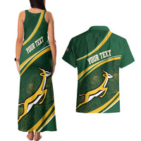 South Africa Rugby Personalized Bokke Couples Matching Tank Maxi Dress and Hawaiian Shirt Springboks - Stronger Together - Wonder Print Shop