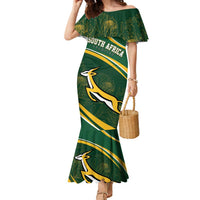 South Africa Rugby Personalized Bokke Family Matching Mermaid Dress and Hawaiian Shirt Springboks - Stronger Together - Wonder Print Shop