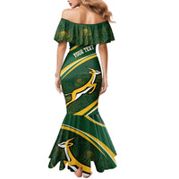 South Africa Rugby Personalized Bokke Family Matching Mermaid Dress and Hawaiian Shirt Springboks - Stronger Together - Wonder Print Shop